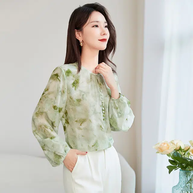 水墨佳人 桑蚕丝长袖衬衫 女款
