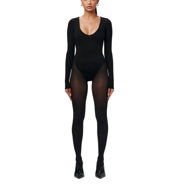 NAKED WARDROBE Round Neck Bodysuit NW