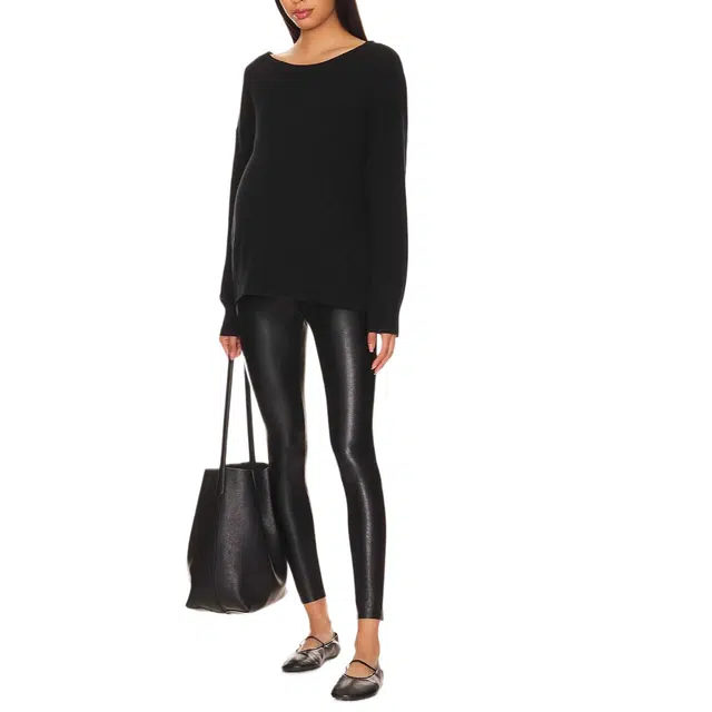 SUPERDOWN Faux Leather Maternity Legging