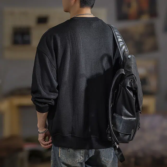 遨宇 美式复古休闲经典极简风圆领上衣潮牌设计感百搭户外卫衣 男款