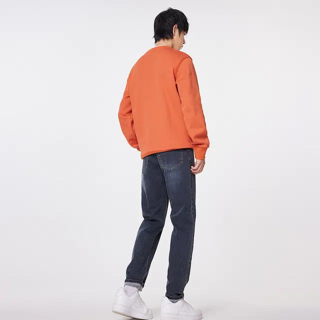美特斯邦威 中腰厚款拉链直筒牛仔裤 男款