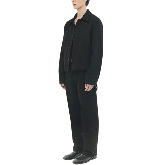 BESLOW JACQUARD DENIM SHORT WORK JACKET