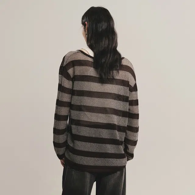 太平鸟 宽松慵懒莱赛尔条纹真两件背心套衫时尚百搭透气针织衫 女款