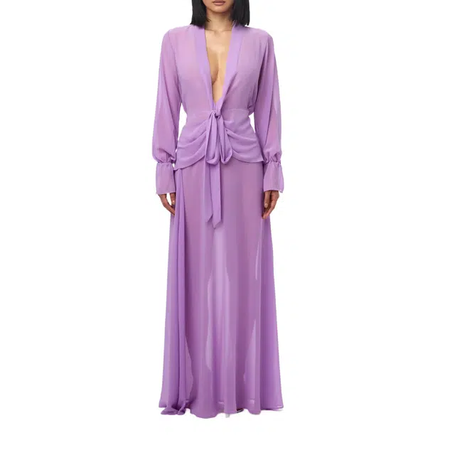NAKED WARDROBE Plunge Wrap Top Chiffon