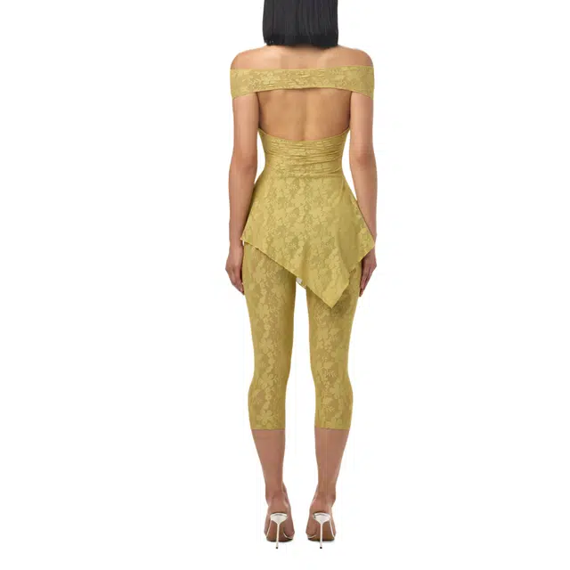 NAKED WARDROBE Stretch Cropped Legging Lace