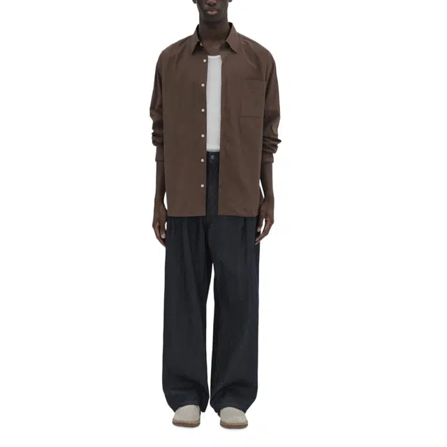 BESLOW WIDE FIT TWO TUCK SELVAGE DENIM PANTS