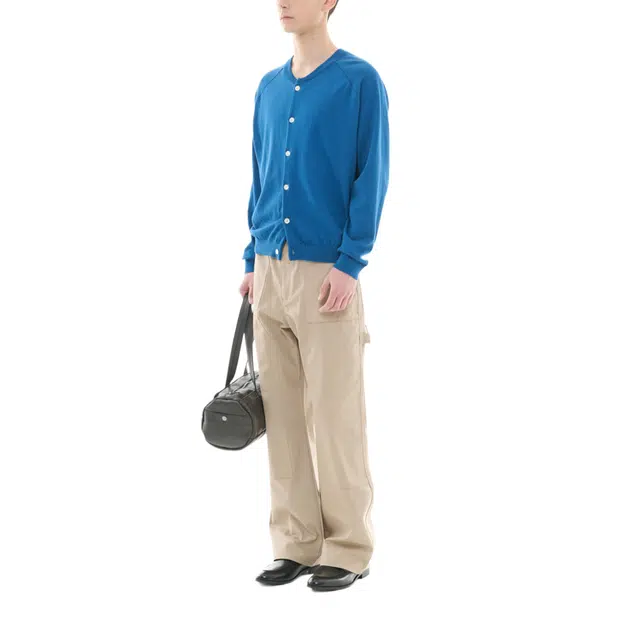 BESLOW CREW NECK RELAXED SHORT CARDIGAN