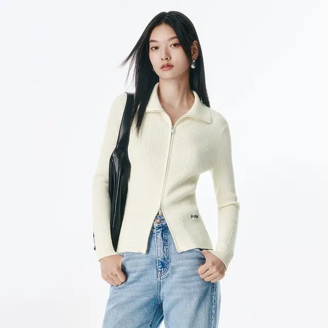 太平鸟 优雅修身通勤柔软舒适简约线开衫针织衫 女款