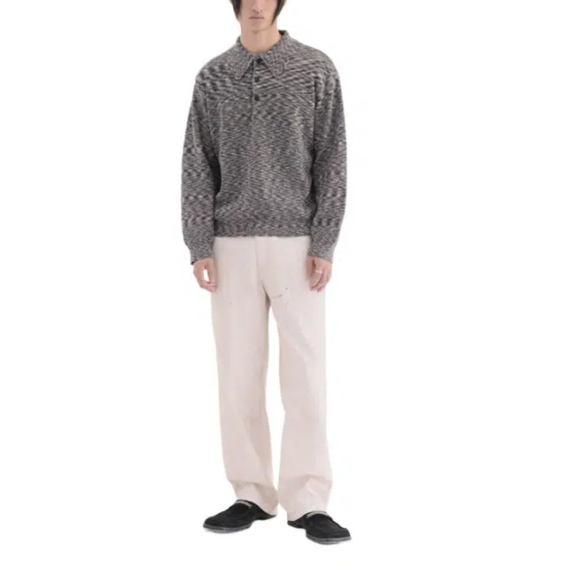 BESLOW MIXED COLOR COLLAR KNIT