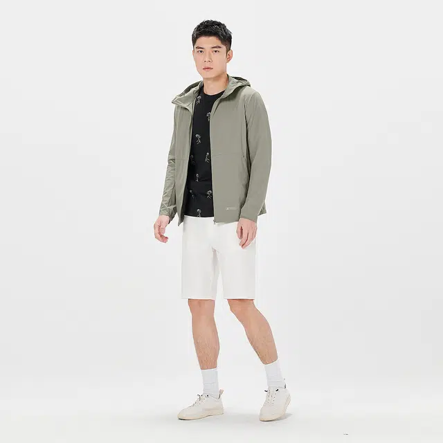 利郎 轻薄商务休闲连帽纯色空调服皮肤衣夹克外套 男款
