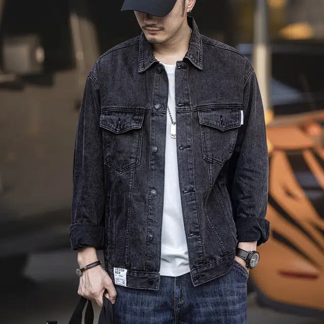格蓝鹿 淡人随性盐系穿搭痞帅休闲上衣美式潮牌复古高端牛仔长袖夹克外套 男女同款
