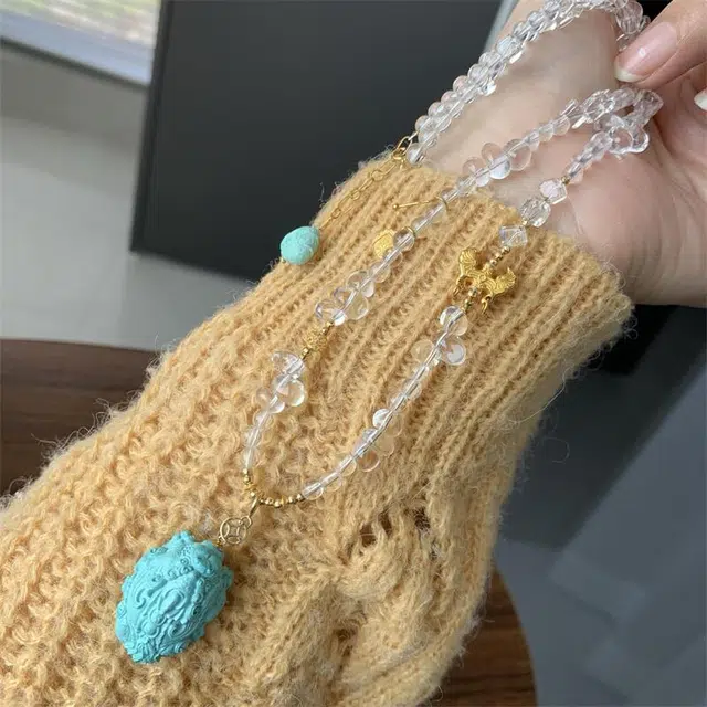 灵运宝 转运招财湖北高瓷原矿一物一图无油无水#好运 绿松石 名贵玉石吊坠 男女同款情侣款
