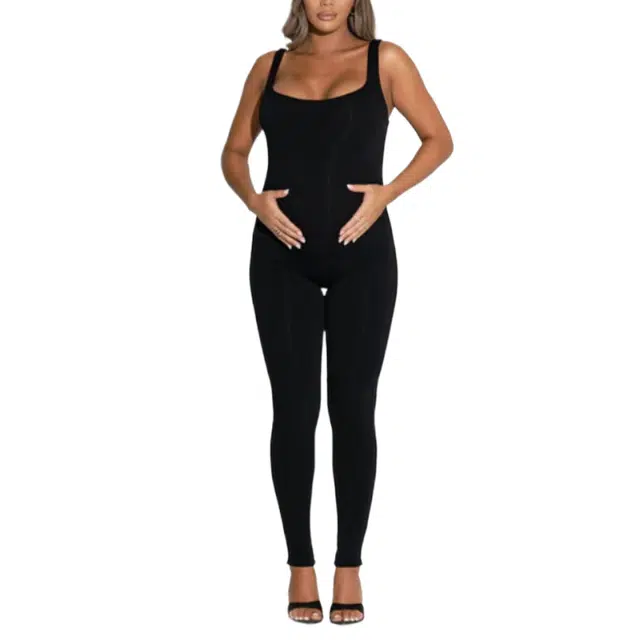 NAKED WARDROBE Sculpt Tank Mama Jumpsuit