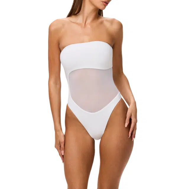 NAKED WARDROBE Tube Contrast Swimsuit Swim