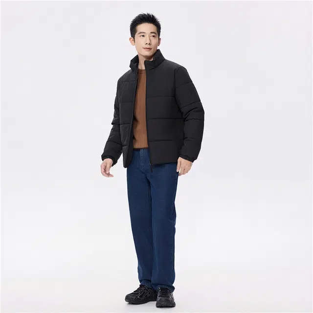 佐丹奴 棉衣外套夹棉保暖纯色立领夹克棉服 男款