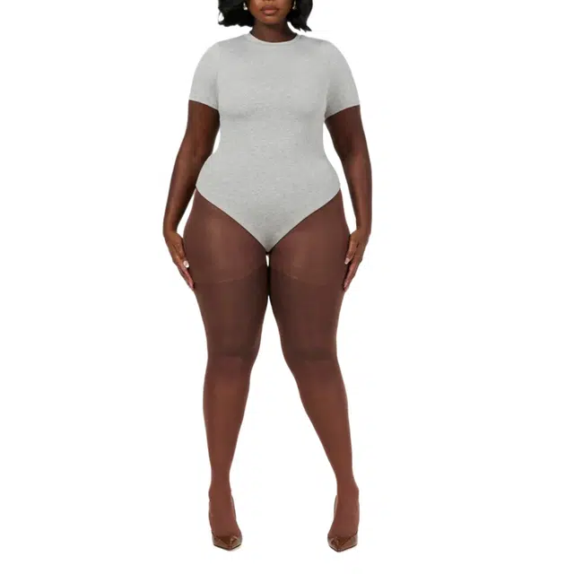 NAKED WARDROBE NW Short Sleeve Bodysuit Curve NW Collection