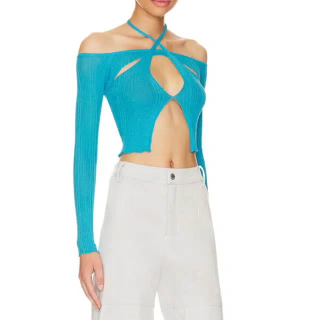 SUPERDOWN Reina Cut Out Knit Top