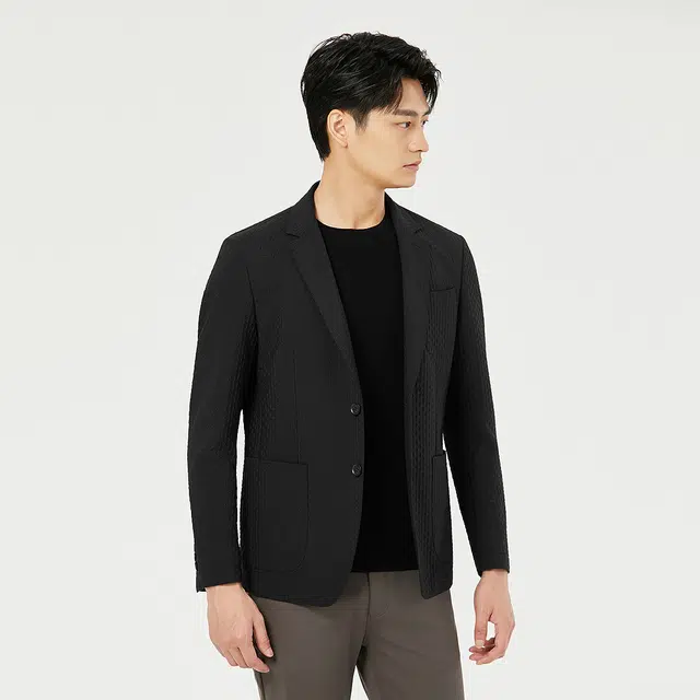 利郎 商务休闲轻薄提花肌理平驳领西服百搭时尚修身长袖西装 男款