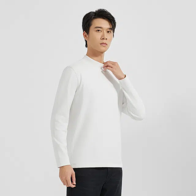 利郎 时尚都市半高领纯色质感简约保暖冬季卫衣 男款