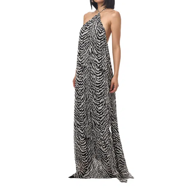 NAKED WARDROBE Chiffon Halter Maxi Dress