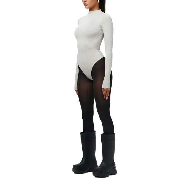 NAKED WARDROBE Sculpt Mock Neck Bodysuit NW