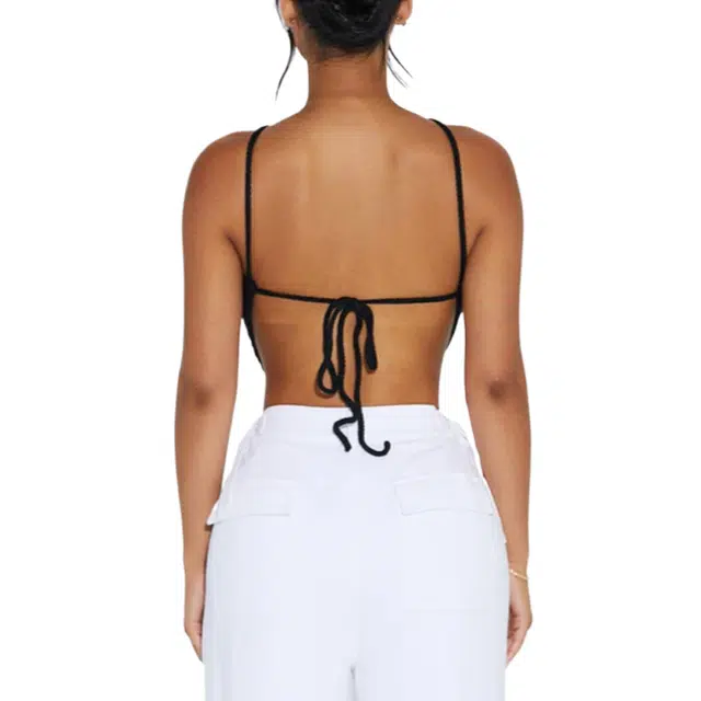 NAKED WARDROBE The Crochet Halter Top Crochet