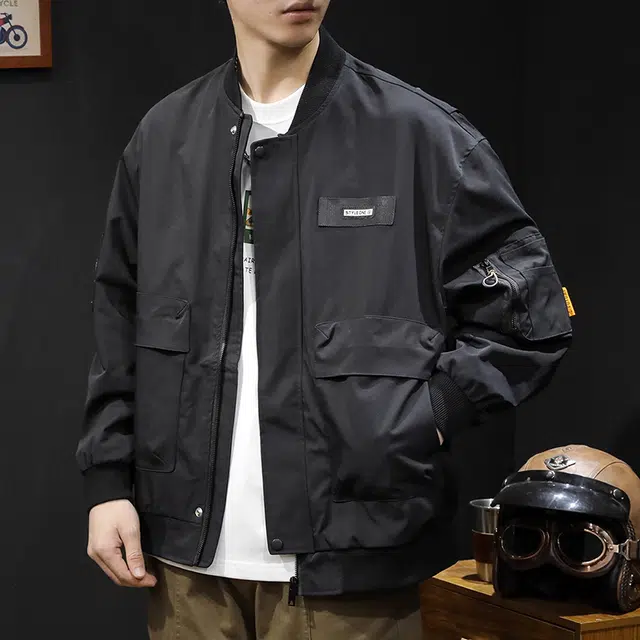 炳盛  夹克男工装大码休闲飞行服秋季户外防风外套上衣棒球服 男女同款