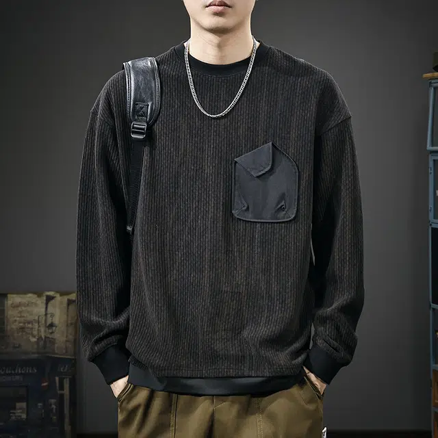 前进牛 美式经典复古潮流潮牌重磅宽松圆领休闲户外百搭长袖卫衣 男款