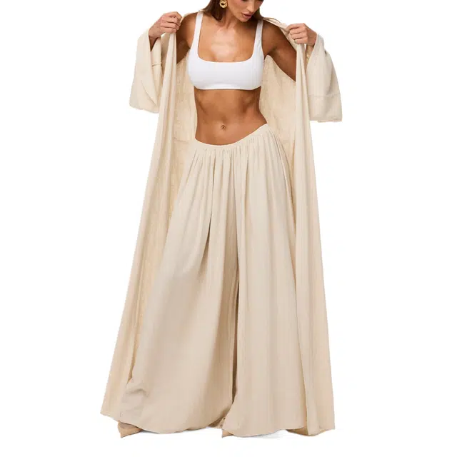 NAKED WARDROBE Oversized Belted Duster Linen