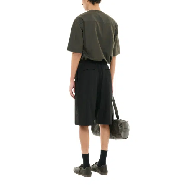 BESLOW CRINKLE BELTED ONE TUCK SHORTS