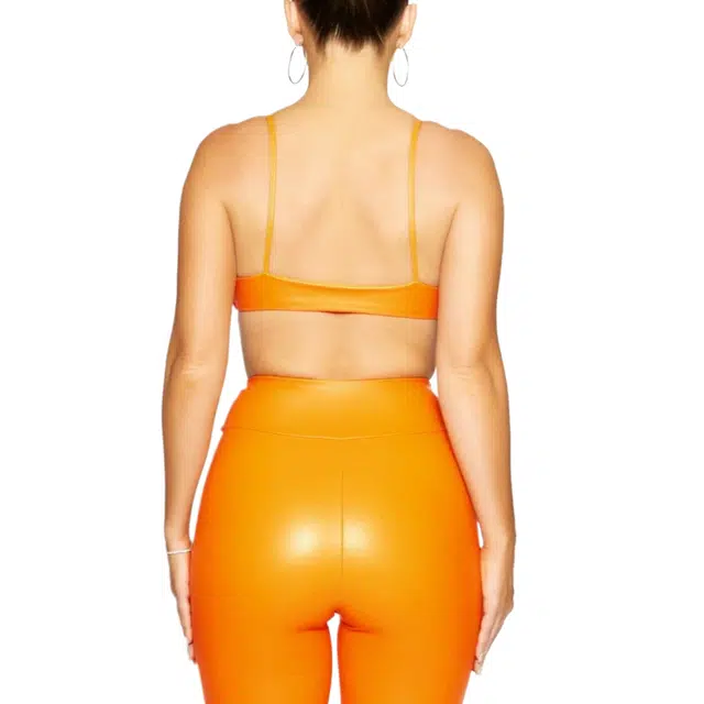 NAKED WARDROBE Vegan Leather Crop Top