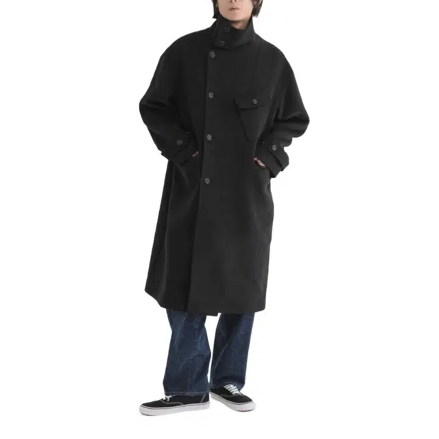 BESLOW OVERSIZED MILITARY BIKER COAT
