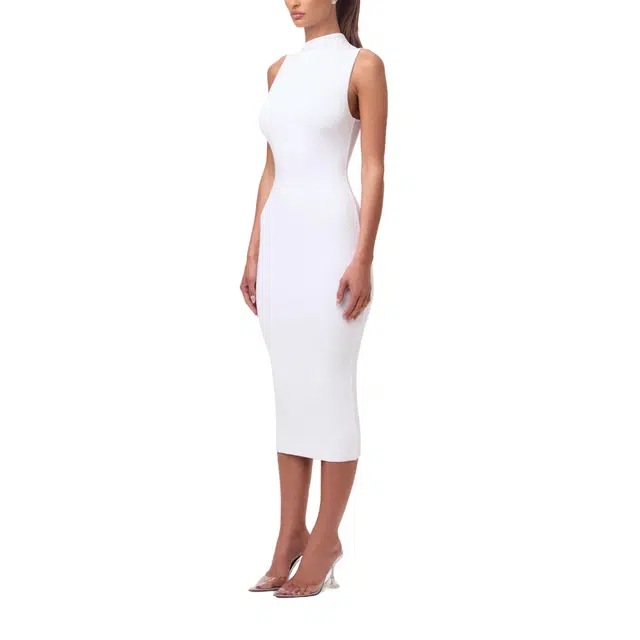 NAKED WARDROBE Smooth Sleeveless Midi Dress Smooth