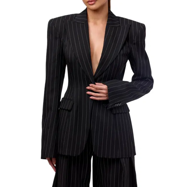 NAKED WARDROBE Pinstripe Suited Blazer Suiting