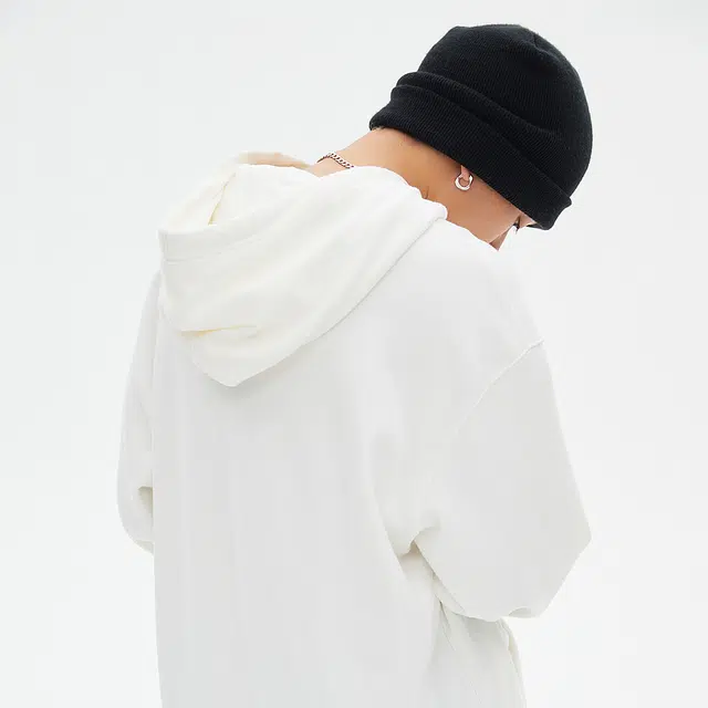 美特斯邦威 字母印花连帽宽松长袖卫衣 男款