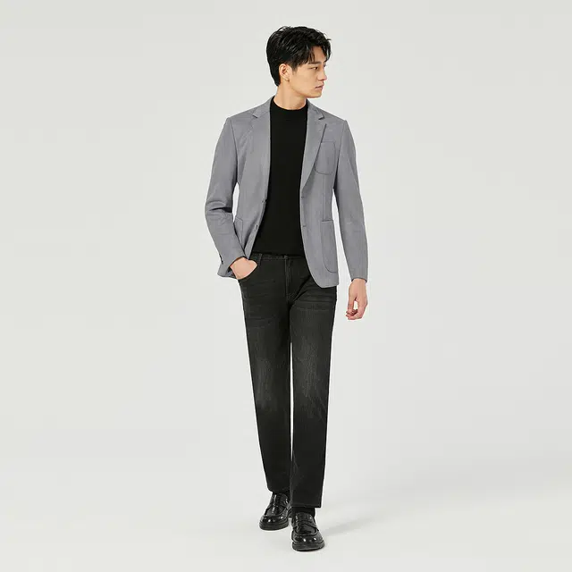 利郎 商务休闲平驳领纯色简约百搭舒适长袖西装 男款