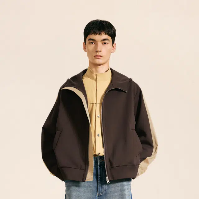 速写 舒适宽松连帽拉链长袖卫衣 男款