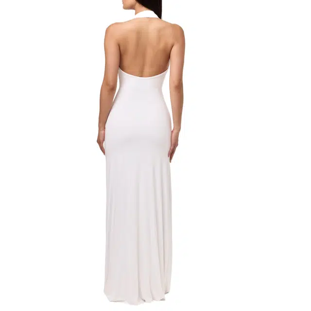 NAKED WARDROBE Halter Cowl Maxi Dress Smooth