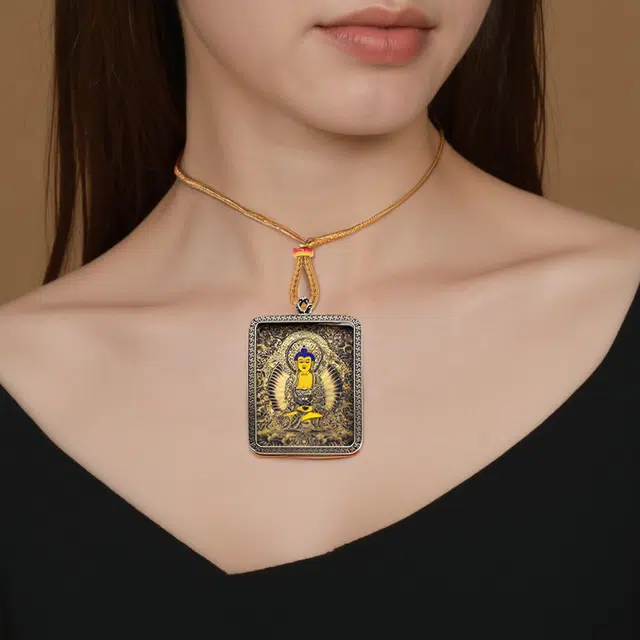 【财如潮水滚滚来】 睦珦 时来运转 万事顺利年年八大守护神唐卡诸事顺利 福禄吉祥小众#好运 合金 项链 男女同款情侣款