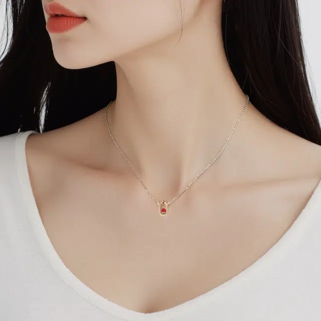 Swarovski Logo Crystal Necklace Rose Gold