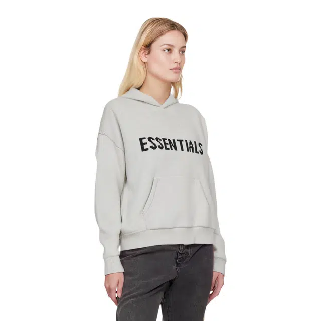 Fear of God Essentials SS21 Knit Pullover Light Heather Oatmeal Logo