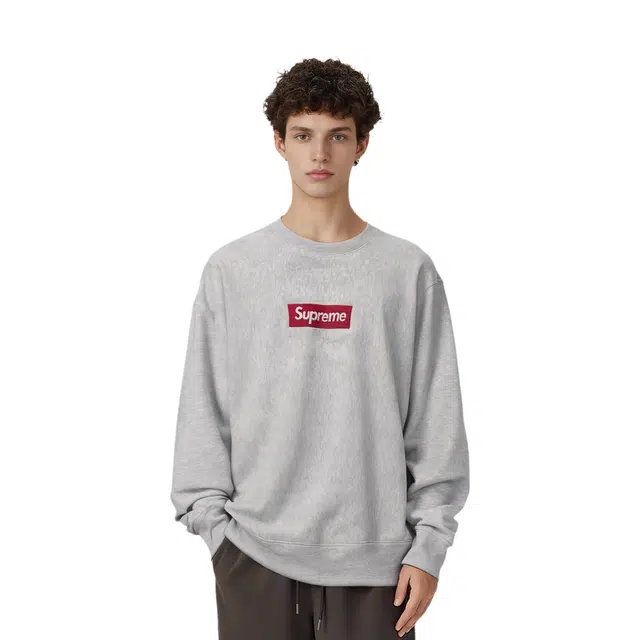 Supreme FW18 Box Logo Crewneck Ash Grey