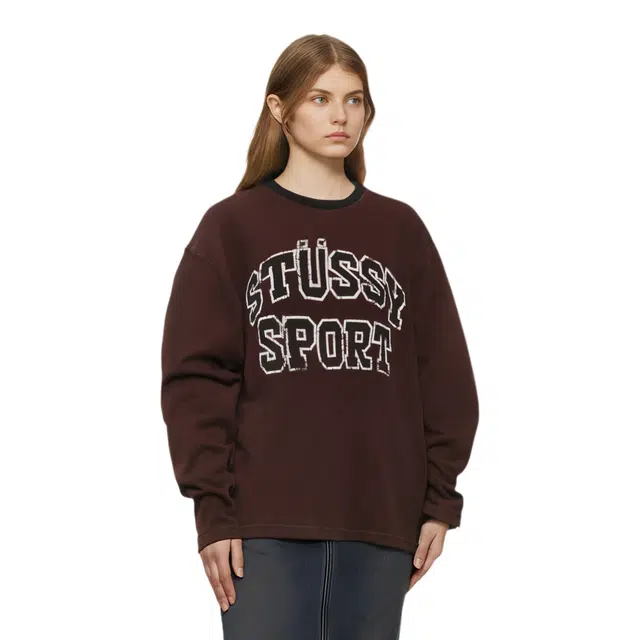 Stussy FW24 2 TONE COTTON MESH CREW logo