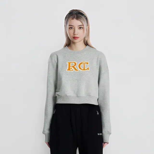 RECTO SS24 RC EMBROIDERY CLASSIC SWEATSHIRT logo GREY
