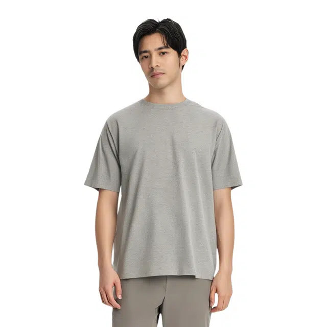 Fear of God Essentials SS21 Short Sleeve Tee Dark Heather Oatmeal LogoT