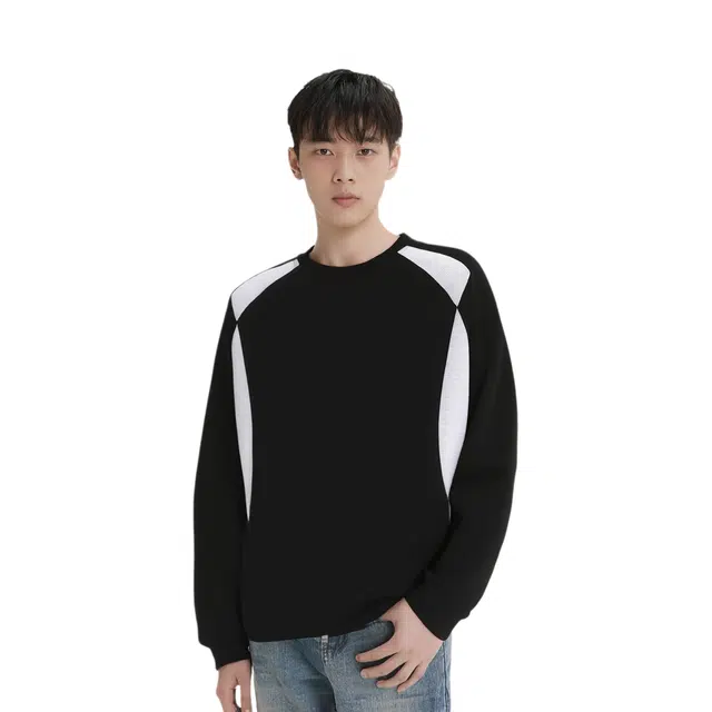 海尔斯 复古套头拼色宽松时尚简约百搭卫衣 男款