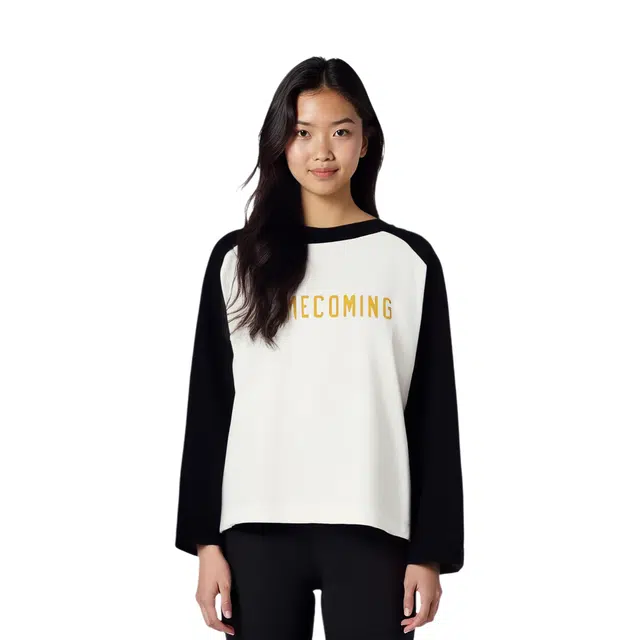 Fear of God Essentials FALL24 HOMECOMING Womens Tri-Blend Baseball Shirt T BLACK