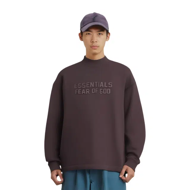 Fear of God Essentials SS23 Relaxed Crewneck Plum Logo