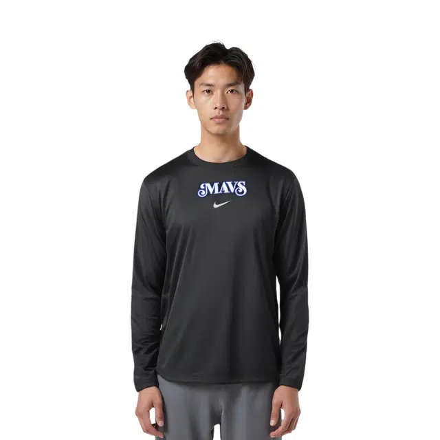 Nike x NBA Dallas Mavericks Crewneck Long Sleeve T-Shirt Black
