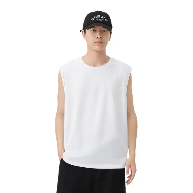 潮流纯色简约舒适百搭无袖坎肩背心 男女同款